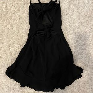 Lucy in the Sky black mini dress with tie back